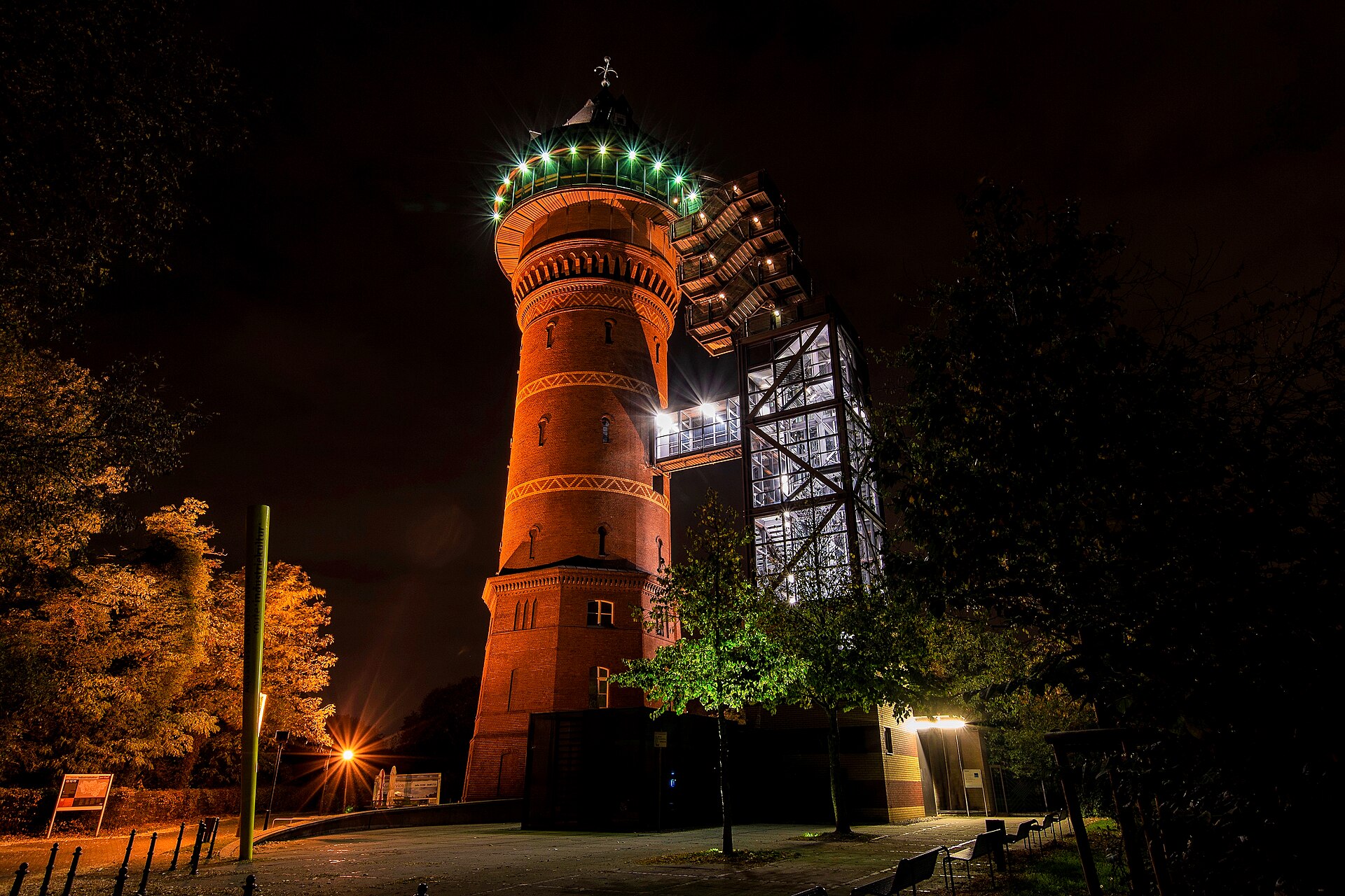 Der Wasserturm des Aquarius Wassermuseums in Mülheim-Styrum