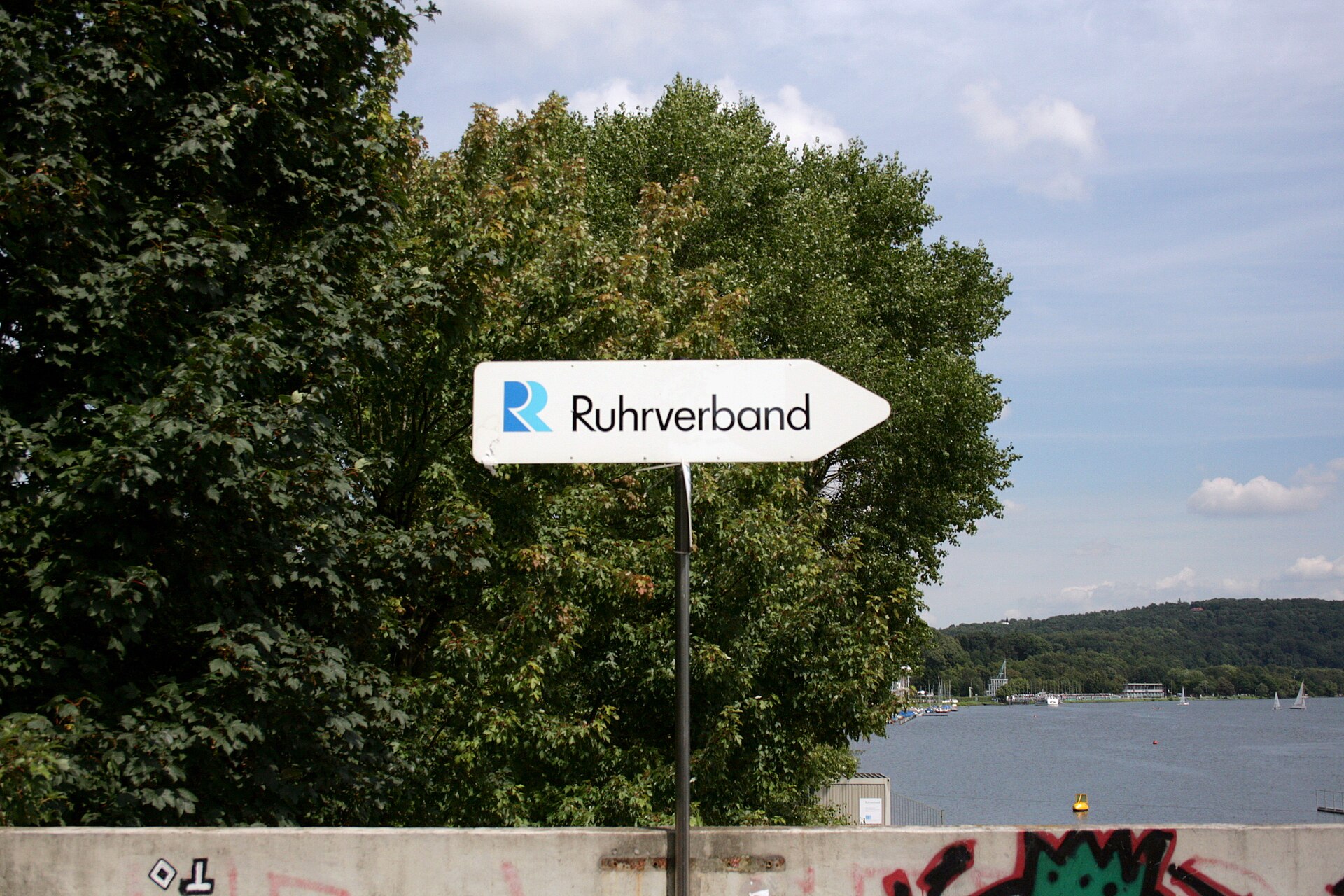 Stauwehr am Baldeneysee in Essen-Werden